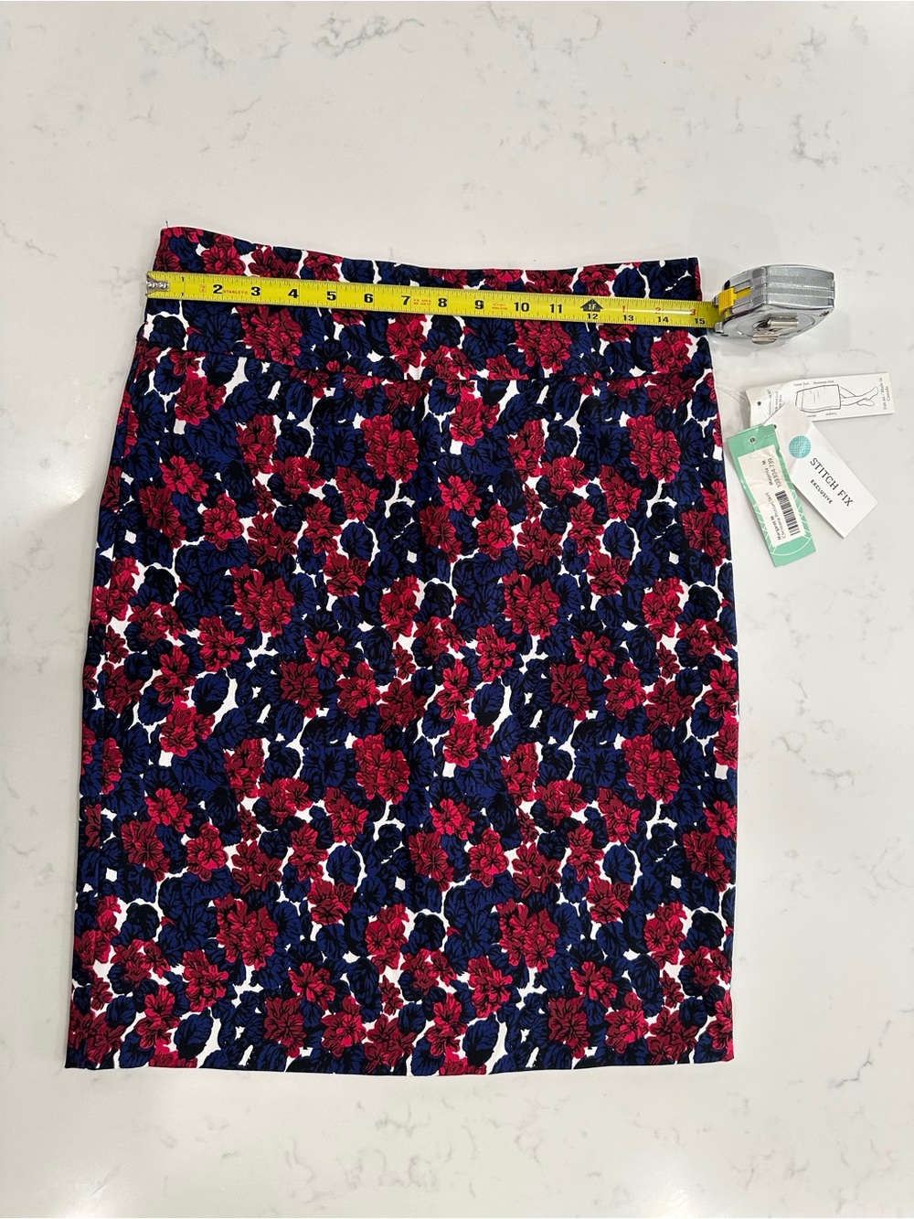 Margaret M Women's Christina Pencil Skirt Magenta And Navy Blue Size M